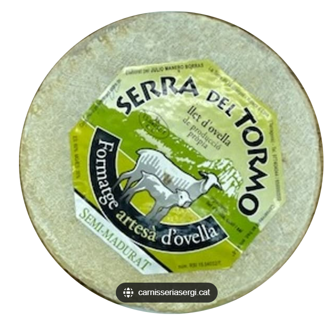 semi matured sheep cheese PNC Serra del Tormo