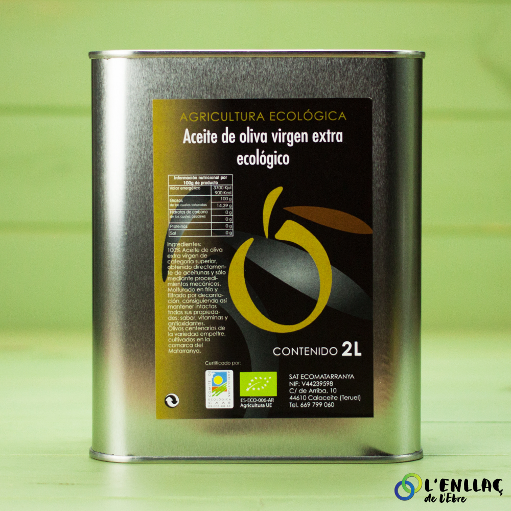 Organic Olive oil extra-virgin (metal) Empeltre Ecomatarranya - 2L