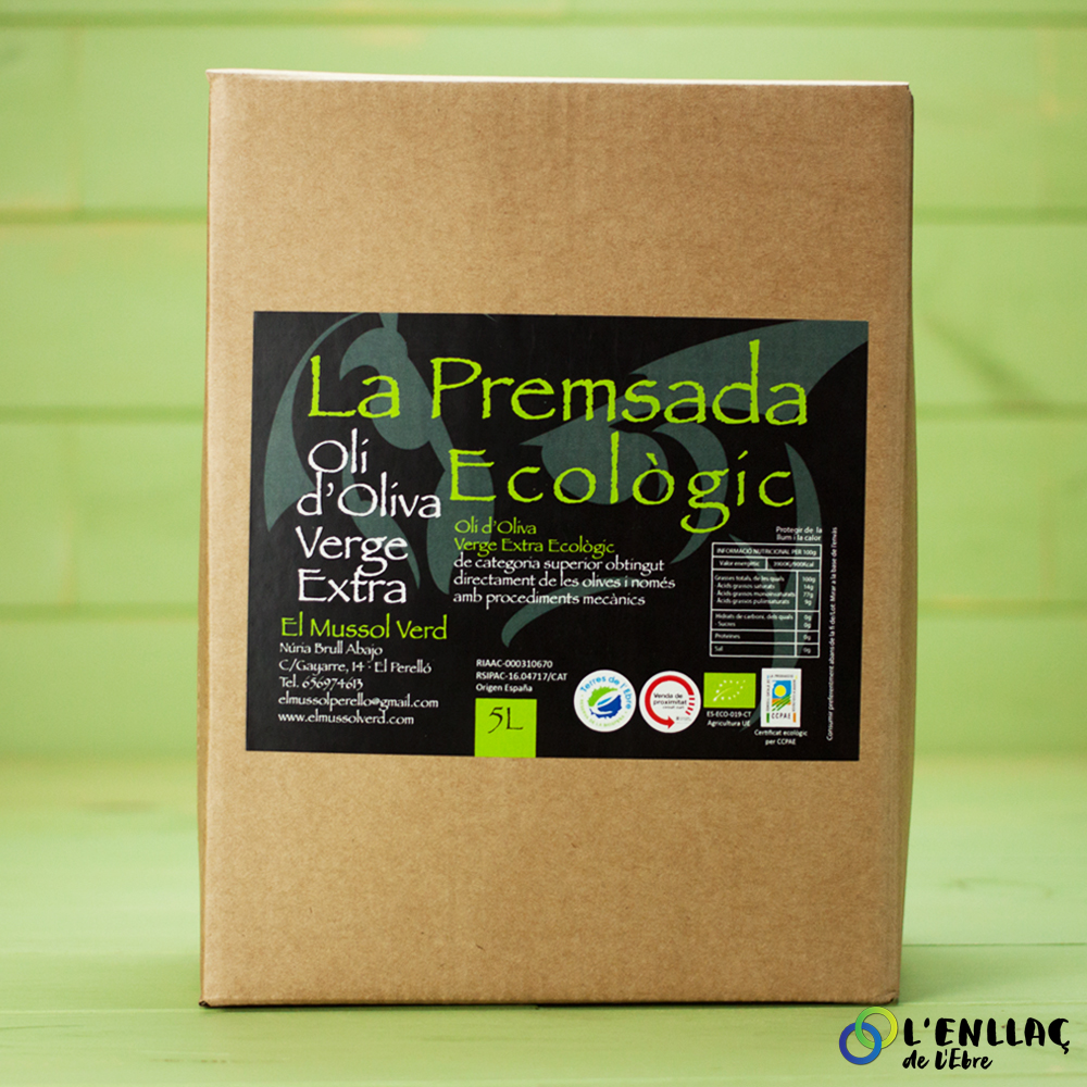 bag in box aceite de oliva virgen extra eco mussol verd - 5l